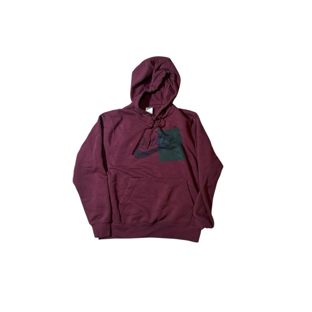 Nike Split Logo Pullover Hoodie in night maroon/black